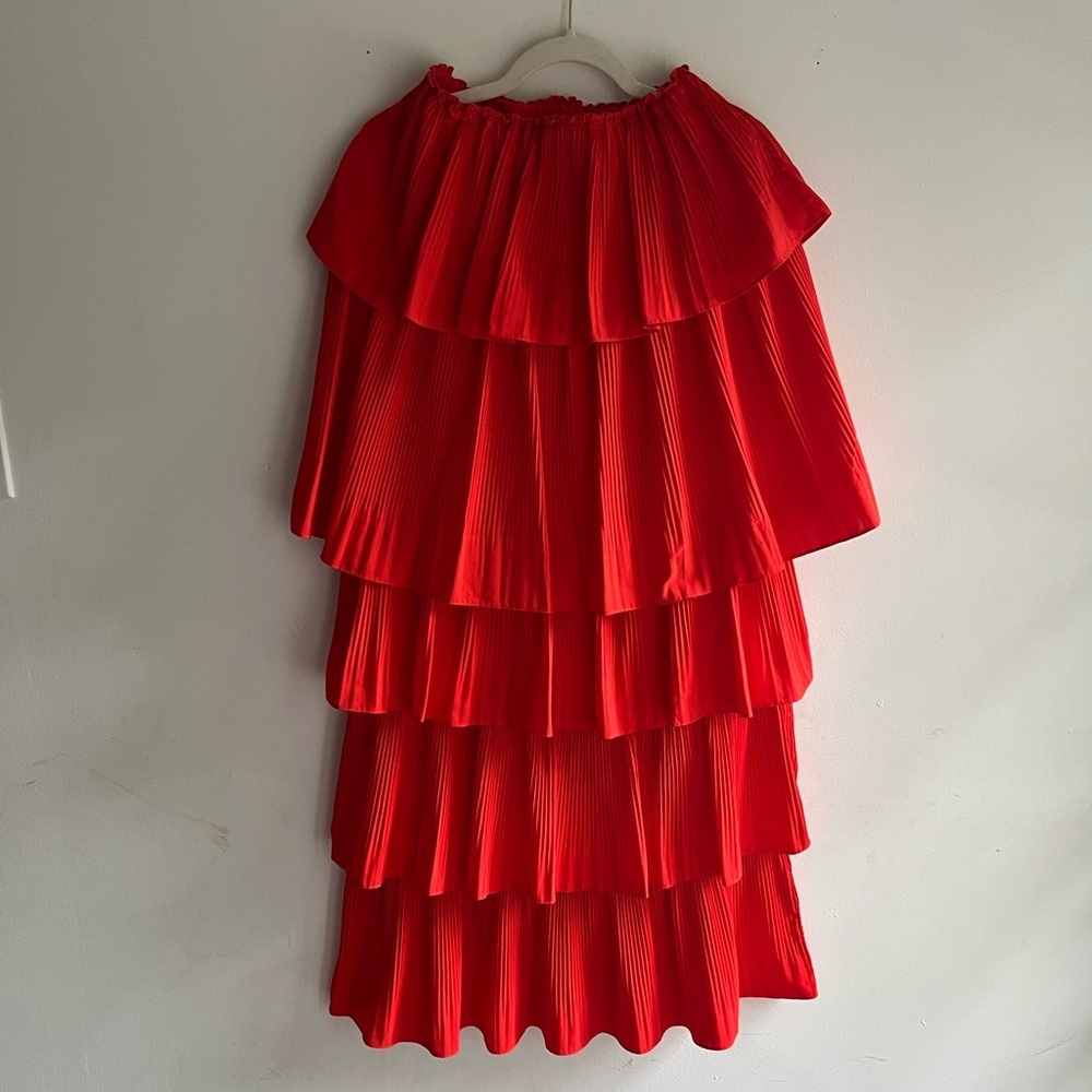 ESSENTIEL ANTWERP Valentina Ruffled Red Dress Size 36 - Picture 4 of 8